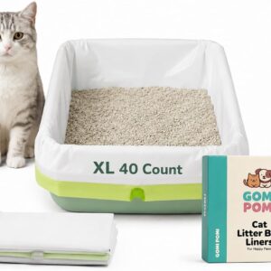 40Pcs Cat Litter Box Liners Cat Litter Bags for Large Litter Tray Disposable Litter Box Liners Durable Cat Litter Box Bags for Easy Cleanup
