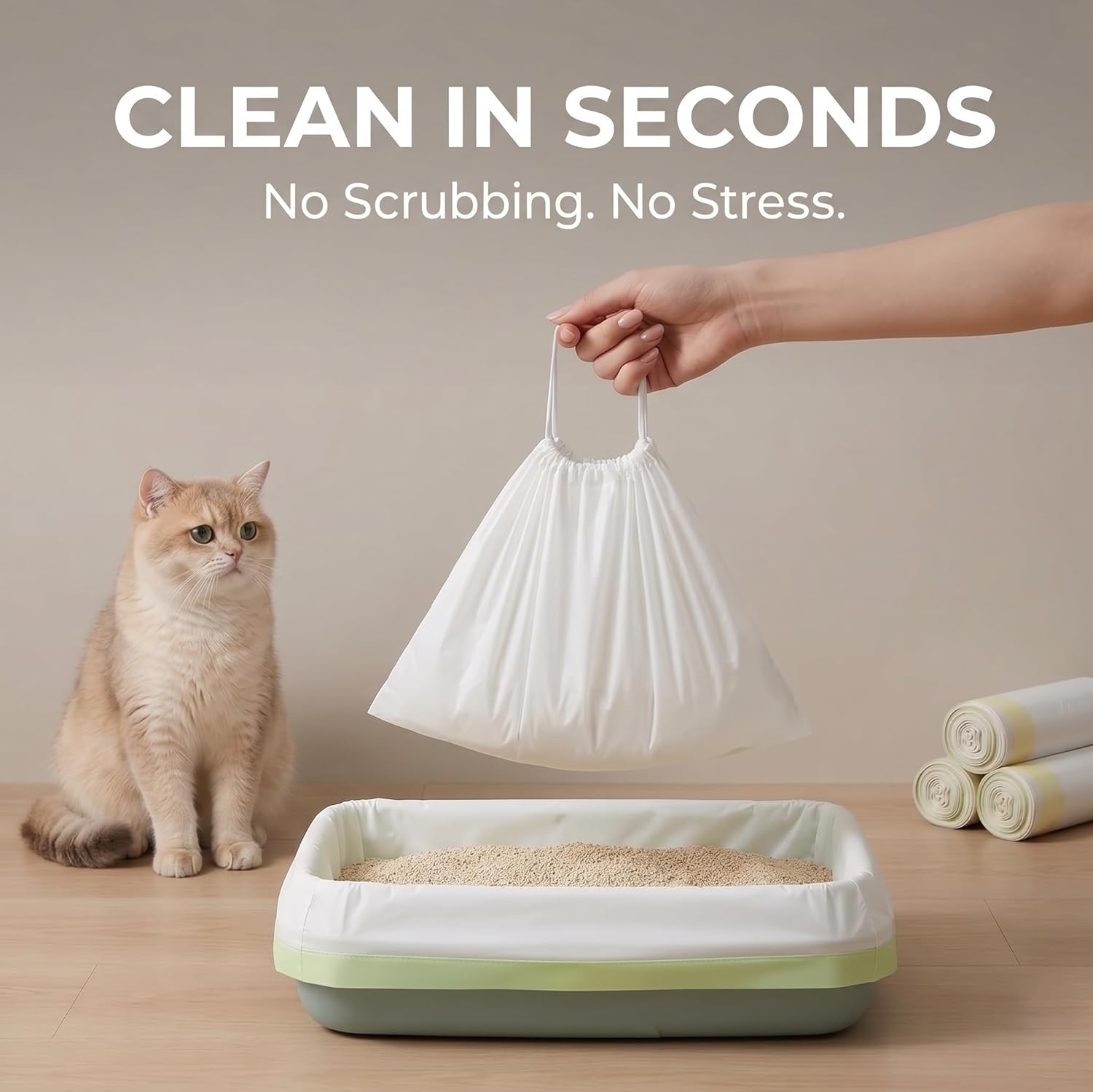 40Pcs Cat Litter Box Liners Cat Litter Bags for Large Litter Tray Disposable Litter Box Liners Durable Cat Litter Box Bags for Easy Cleanup - Image 3