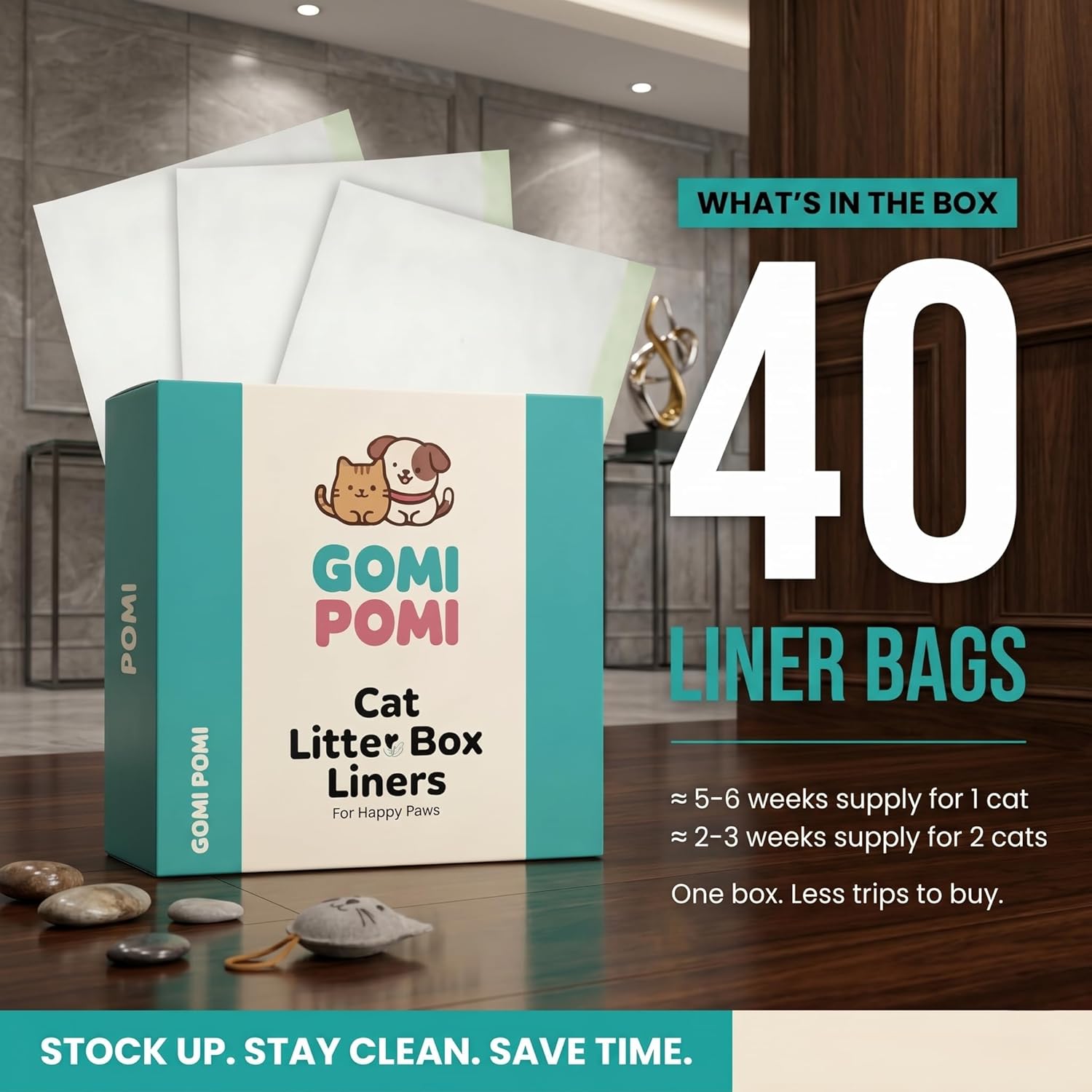 40Pcs Cat Litter Box Liners Cat Litter Bags for Large Litter Tray Disposable Litter Box Liners Durable Cat Litter Box Bags for Easy Cleanup - Image 9