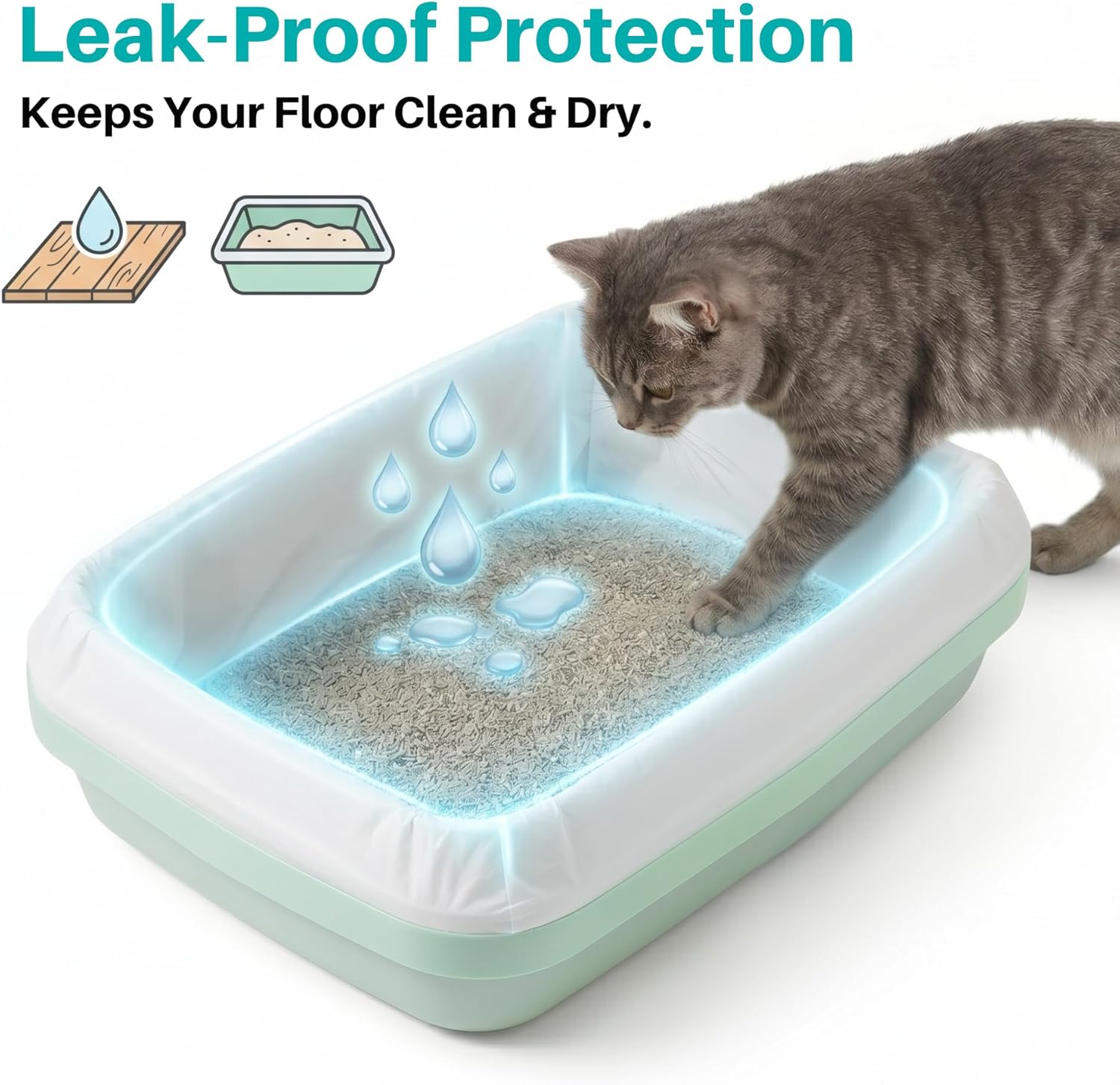 40Pcs Cat Litter Box Liners Cat Litter Bags for Large Litter Tray Disposable Litter Box Liners Durable Cat Litter Box Bags for Easy Cleanup - Image 6